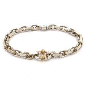 Tiffany & Co. Makers Narrow Chain Bracelet Silver 18K Yellow Gold